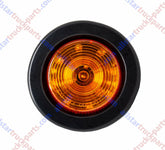 2.5" Red/Amber 12 Led Round Side Marker Clearance Lights Grommet Flush Mount, Sealed Truck Trailer with Reflex Lens, IP67 Waterproof- Super Bright DOT SAE P2 FMVSS 180